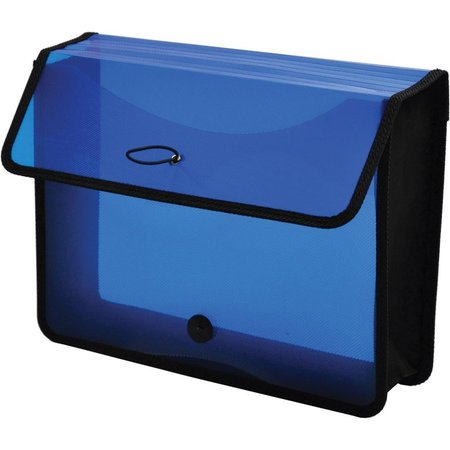 LION OFFICE PRODUCTS Epand-N-File Poly Expanding Wallet - Transparent Blue LIO48160BL
